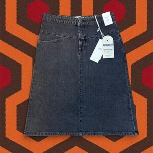 NWT CLOSED SUSIE Classic Fit High Waist Dark Grey Denim A-Line Skirt — Size 27